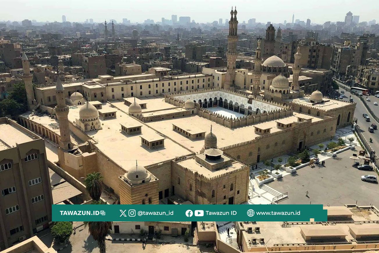 FOTO Pemandangan Masjid Al-Azhar dari atas.